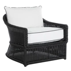 Emilia Ebony Lounge Chair - White/Black