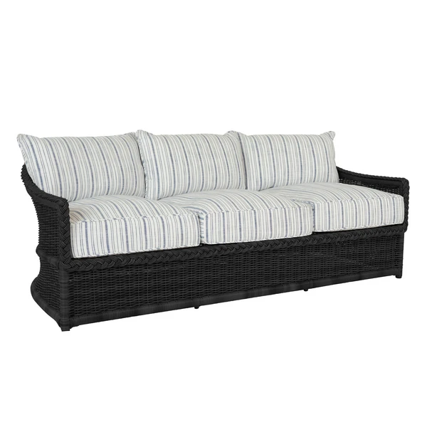 Emilia Ebony Sofa - Linen Indigo Stripe 2 Emilia Ebony Sofa - Linen Indigo Stripe - Image 2