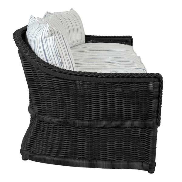 Emilia Ebony Sofa - Linen Indigo Stripe 3 Emilia Ebony Sofa - Linen Indigo Stripe - Image 3