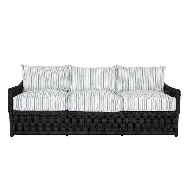 Emilia Ebony Sofa - Linen Indigo Stripe 1 Emilia Ebony Sofa - Linen Indigo Stripe