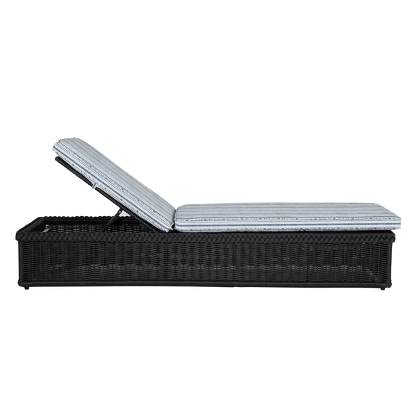 Emilia Ebony Chaise - Linen Indigo Stripe 5 Emilia Ebony Chaise - Linen Indigo Stripe - Image 5