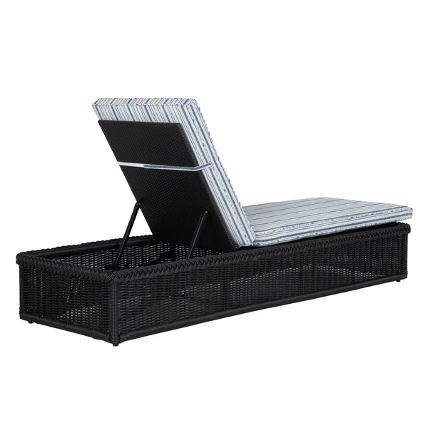 Emilia Ebony Chaise - Linen Indigo Stripe 7 Emilia Ebony Chaise - Linen Indigo Stripe - Image 7