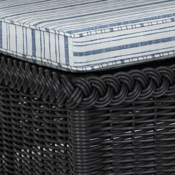 Emilia Ebony Chaise - Linen Indigo Stripe 8 Emilia Ebony Chaise - Linen Indigo Stripe - Image 8