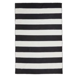 Accra Outdoor Stripe Rug - Black/Ivory -LOVESE Furniture Shop webimage 620000821 620008224 620008225 SIL