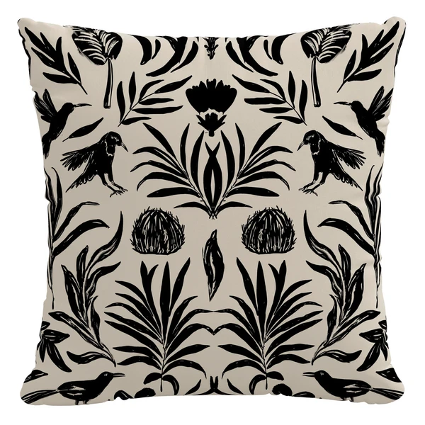 Natalia Outdoor Pillow 18" - Black 1 Natalia Outdoor Pillow 18" - Black