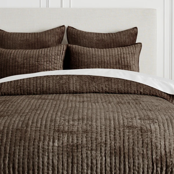 Mardon Velvet Bedding - Grey Mocha 1 Mardon Velvet Bedding - Grey Mocha