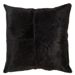 Carson Hair On Hide Pillow 20" - Black