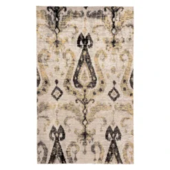 8'10" X 12' Caddessi Outdoor Rug - Ivory/Gold