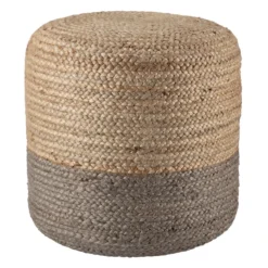 Merritt Round Pouf - Light Grey