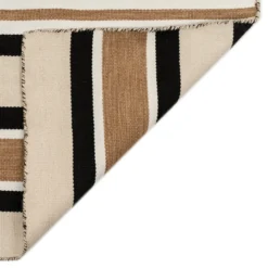 Variagated Stripe Outdoor Rug - Black -LOVESE Furniture Shop webimage 620171760 2 jpg 1
