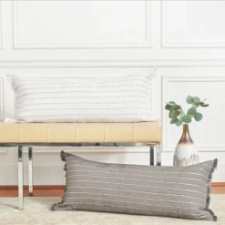 Lillian Lumbar Pillow - Grey -LOVESE Furniture Shop webimage 620190376 620133772 2