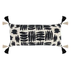 Zahli Lumbar Pillow - Black/Natural