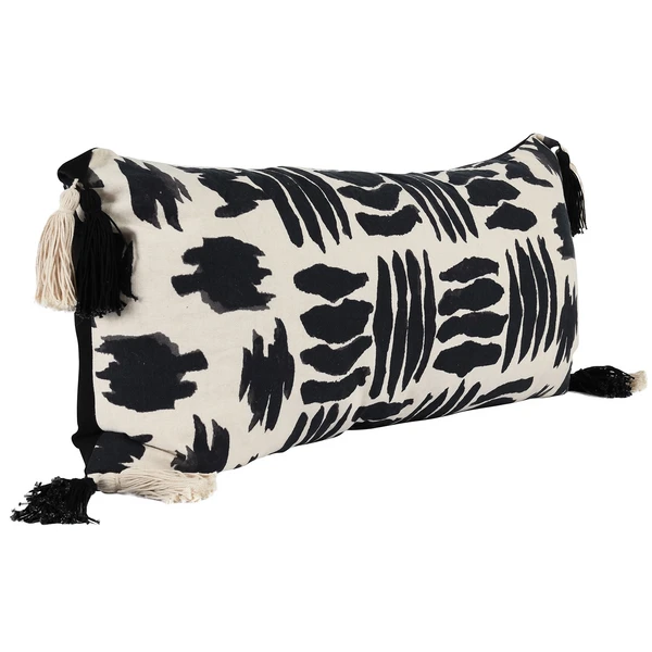 Zahli Lumbar Pillow - Black/Natural 2 Zahli Lumbar Pillow - Black/Natural - Image 2