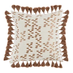 Hamish Pillow 22" - Ivory/Brown