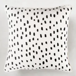 Addison Pillow 18" - Ivory/Black