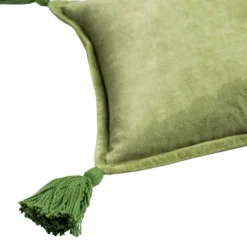 Velvet Tassle Lumbar Pillow - Olive -LOVESE Furniture Shop webimage 620721129 DTL2