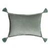 Velvet Tassle Lumbar Pillow - Sage