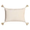 Velvet Tassle Lumbar Pillow - Light Beige