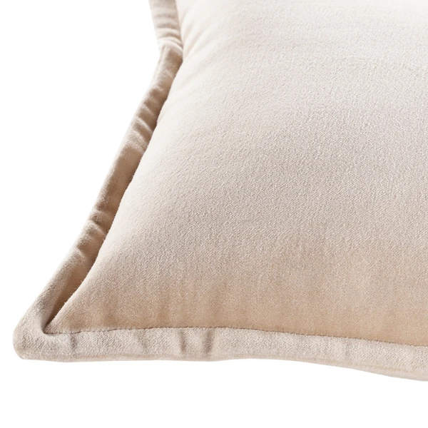 Long Velvet Lumbar Pillow - Light Beige 4 Long Velvet Lumbar Pillow - Light Beige - Image 4
