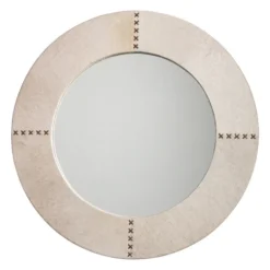 Round Cross Stitch Mirror - White