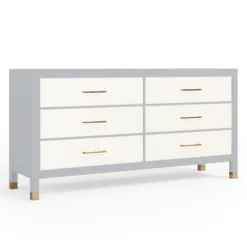 Monterey 6 Drawer Dresser - French Grey/White
