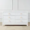 Artisan 6 Drawer Dresser - White/Gold